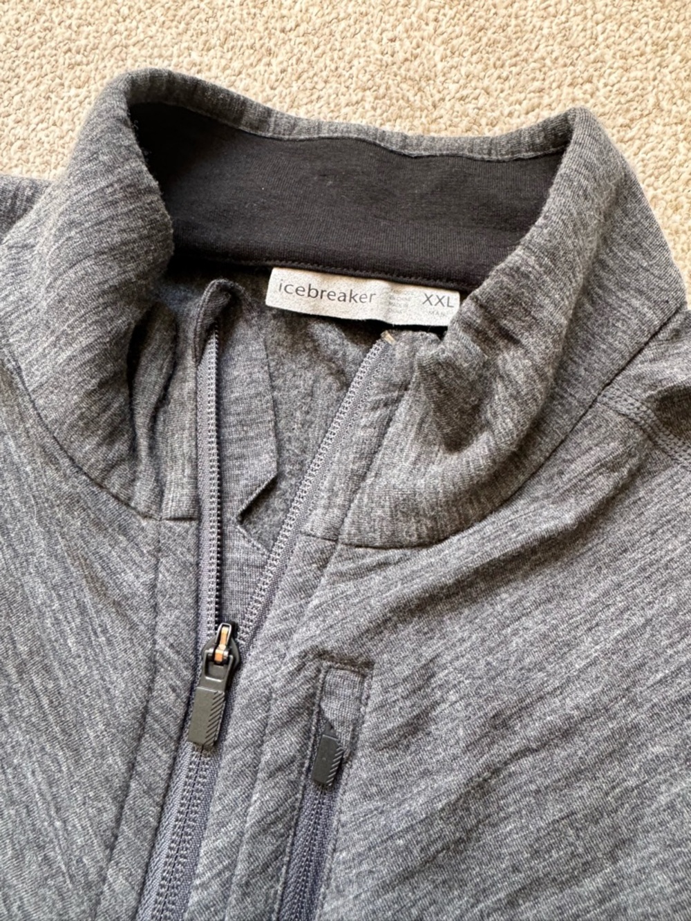 Men’s Icebreaker Merino Wool Descender Full Zip Outdoor Jacket Size XXL Like NEW - Picture 3 of 16